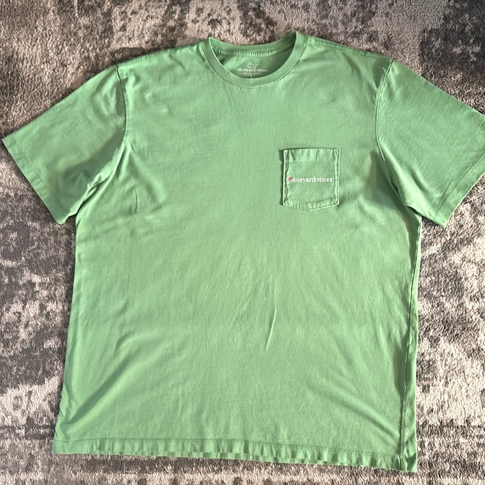 Vineyard Vines Surfing Santa Tee Shirt with Breast Pocket